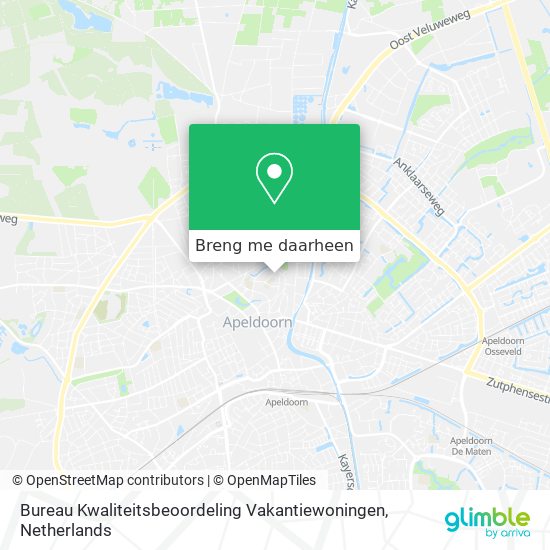 Bureau Kwaliteitsbeoordeling Vakantiewoningen kaart