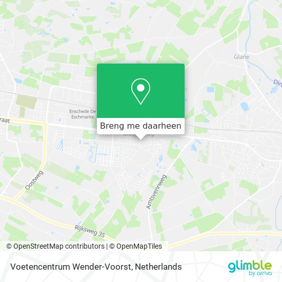 Voetencentrum Wender-Voorst kaart