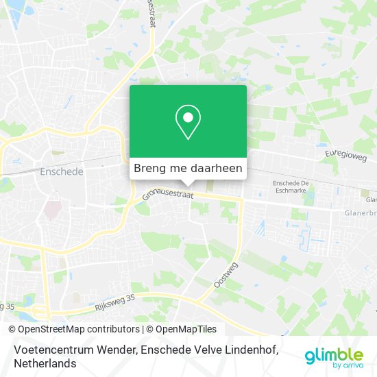 Voetencentrum Wender, Enschede Velve Lindenhof kaart