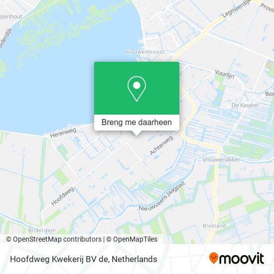 Hoofdweg Kwekerij BV de kaart