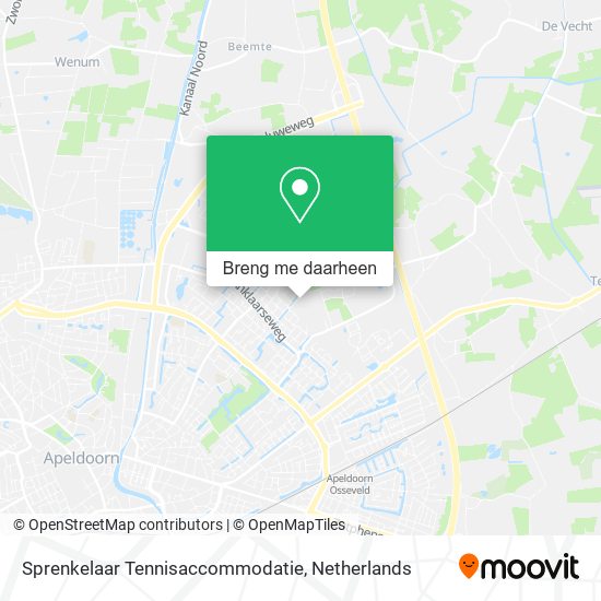 Sprenkelaar Tennisaccommodatie kaart