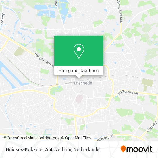 Huiskes-Kokkeler Autoverhuur kaart