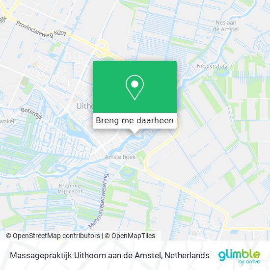 Massagepraktijk Uithoorn aan de Amstel kaart