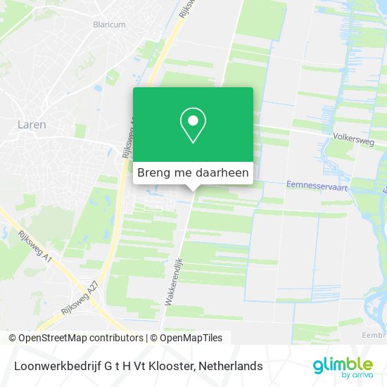 Loonwerkbedrijf G t H Vt Klooster kaart