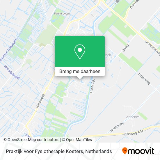 Praktijk voor Fysiotherapie Kosters kaart