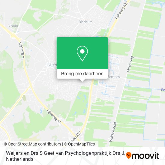 Weijers en Drs S Geet van Psychologenpraktijk Drs J kaart