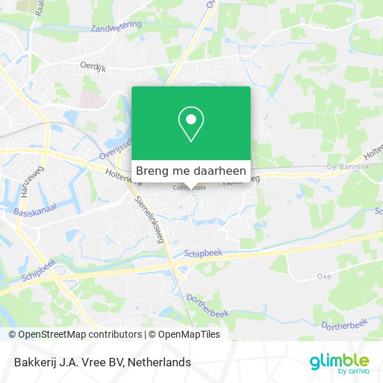 Bakkerij J.A. Vree BV kaart