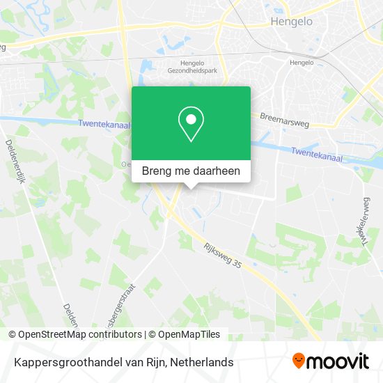 Kappersgroothandel van Rijn kaart