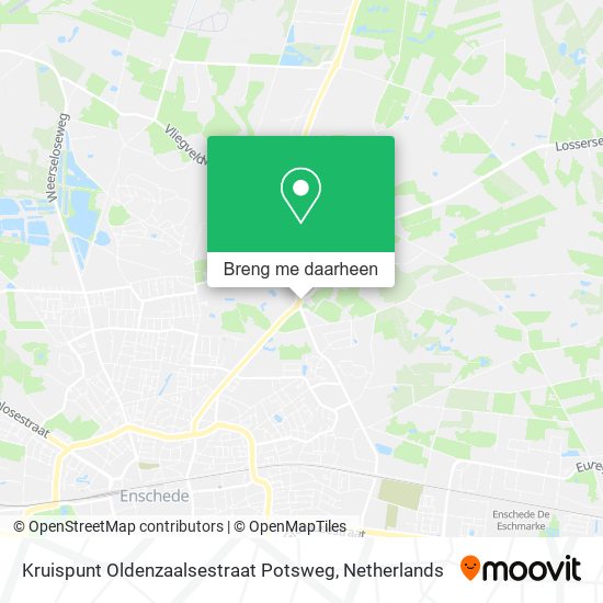 Kruispunt Oldenzaalsestraat Potsweg kaart
