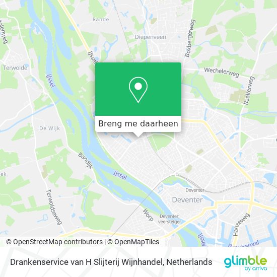 Drankenservice van H Slijterij Wijnhandel kaart