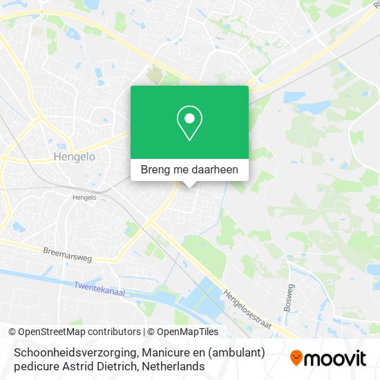 Schoonheidsverzorging, Manicure en (ambulant) pedicure Astrid Dietrich kaart