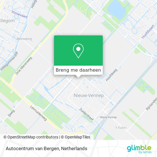 Autocentrum van Bergen kaart