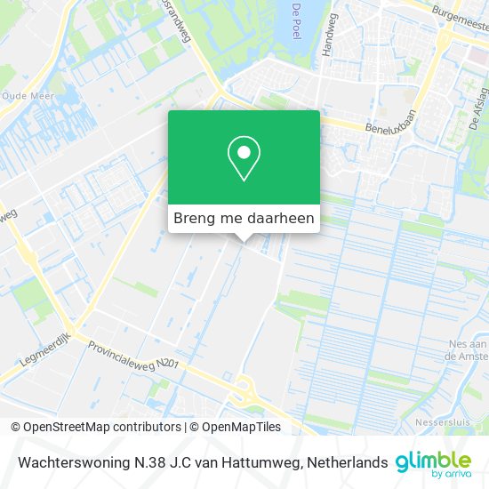 Wachterswoning N.38 J.C van Hattumweg kaart