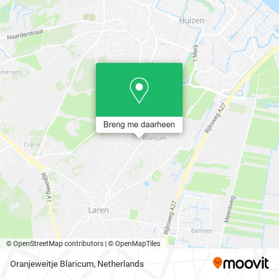 Oranjeweitje Blaricum kaart