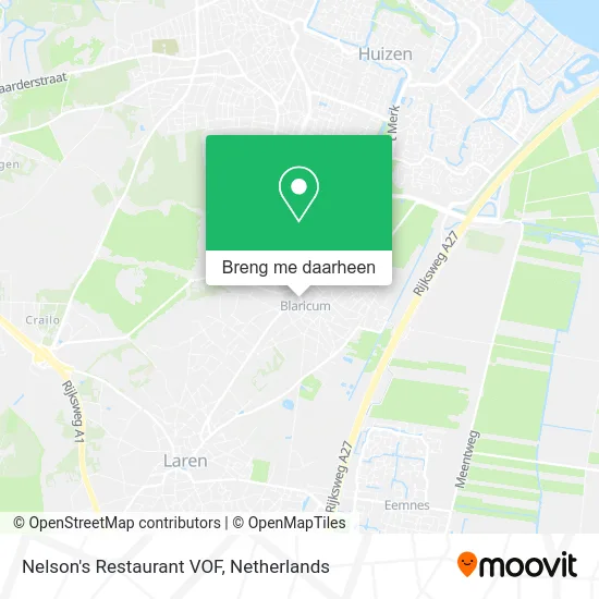 Nelson's Restaurant VOF kaart