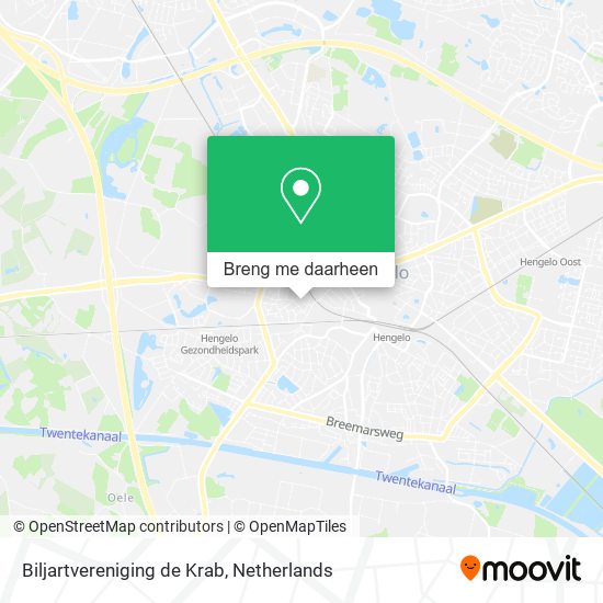 Biljartvereniging de Krab kaart