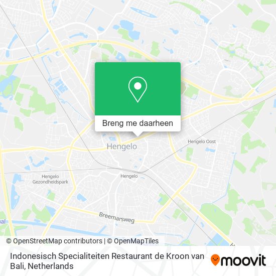 Indonesisch Specialiteiten Restaurant de Kroon van Bali kaart