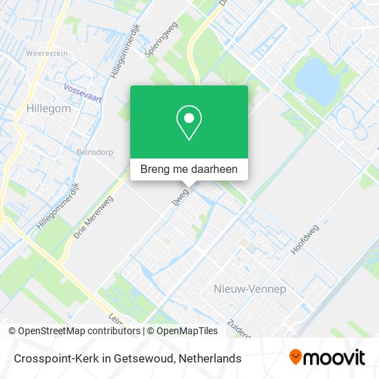 Crosspoint-Kerk in Getsewoud kaart