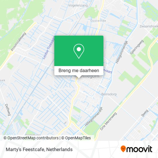 Marty's Feestcafe kaart