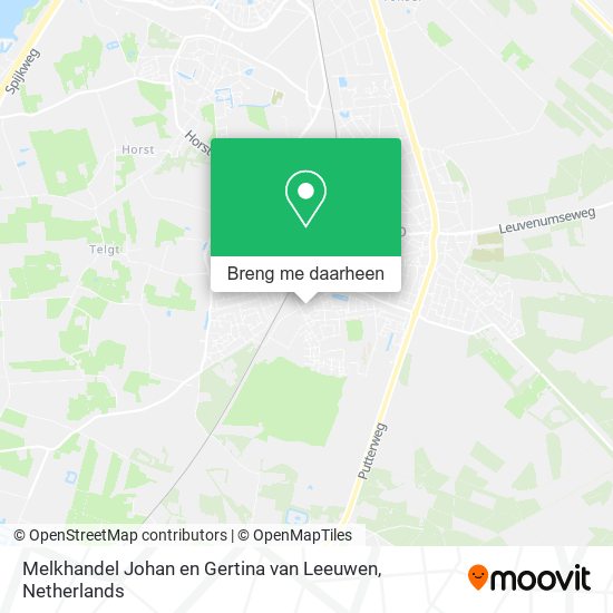 Melkhandel Johan en Gertina van Leeuwen kaart