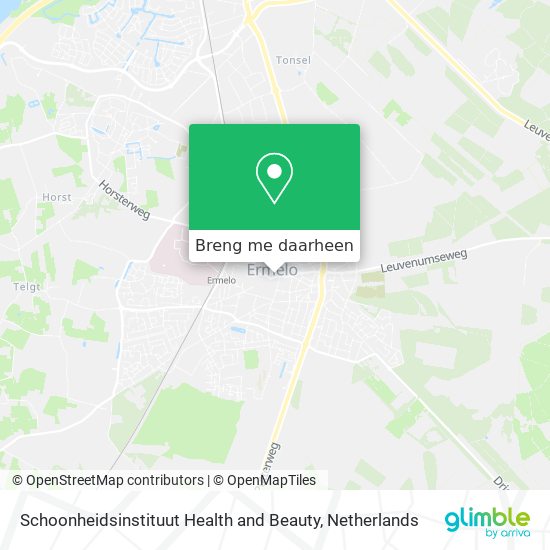 Schoonheidsinstituut Health and Beauty kaart