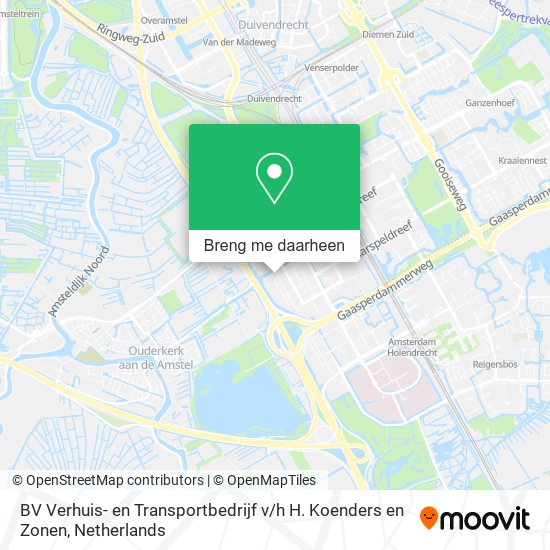 BV Verhuis- en Transportbedrijf v / h H. Koenders en Zonen kaart