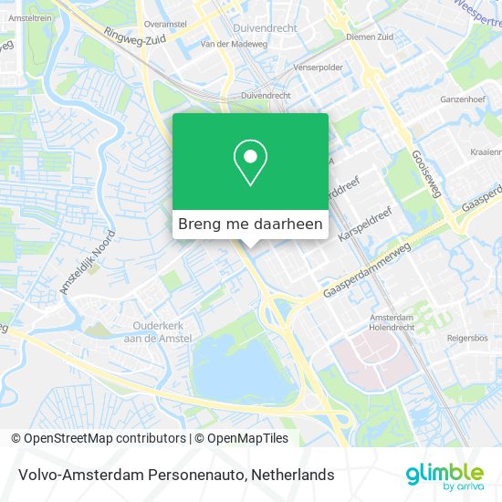 Volvo-Amsterdam Personenauto kaart