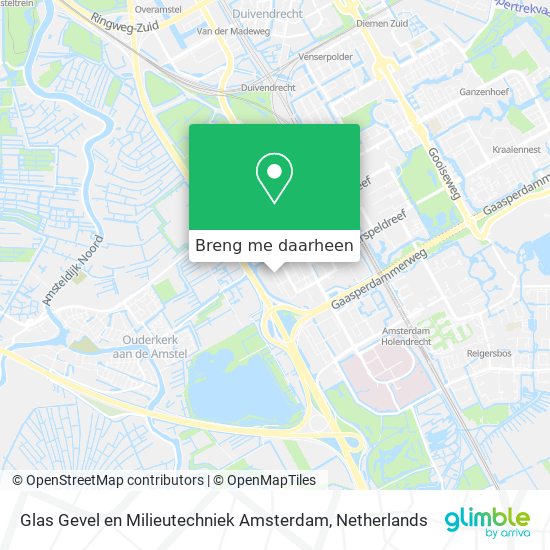 Glas Gevel en Milieutechniek Amsterdam kaart