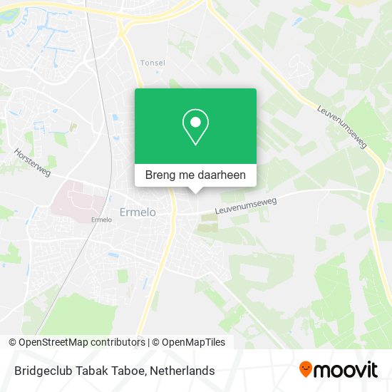 Bridgeclub Tabak Taboe kaart