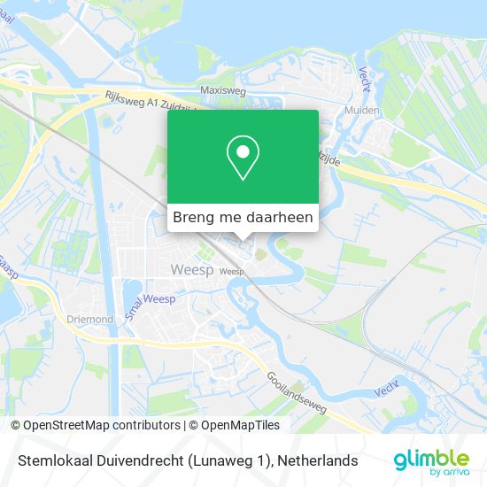 Stemlokaal Duivendrecht (Lunaweg 1) kaart