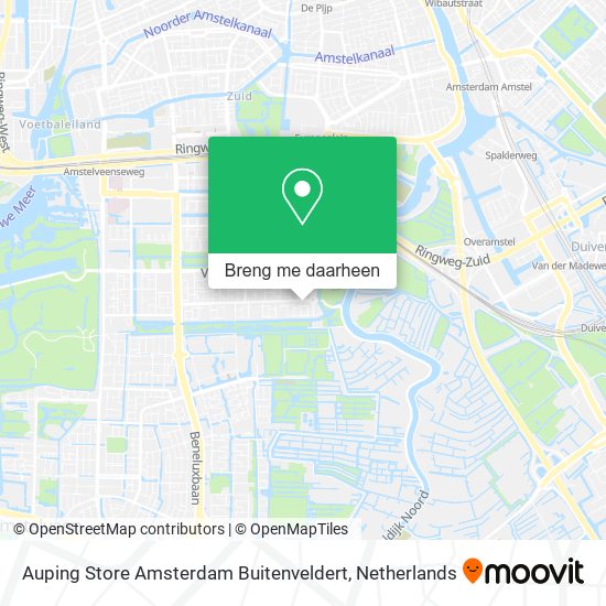 Auping Store Amsterdam Buitenveldert kaart