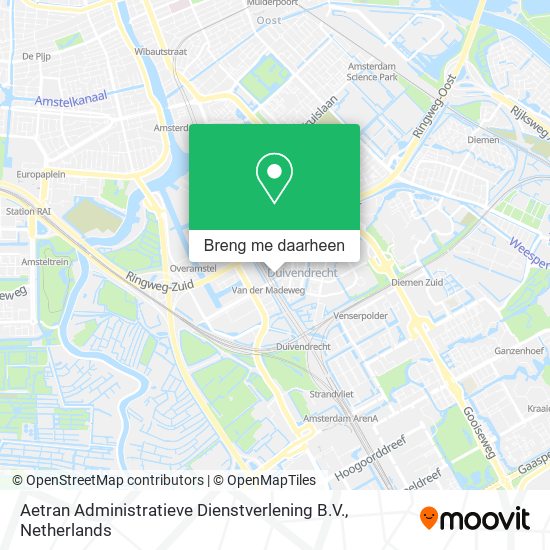 Aetran Administratieve Dienstverlening B.V. kaart