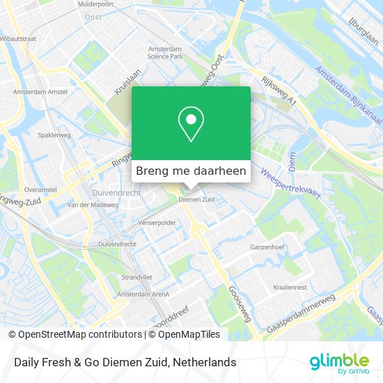 Daily Fresh & Go Diemen Zuid kaart