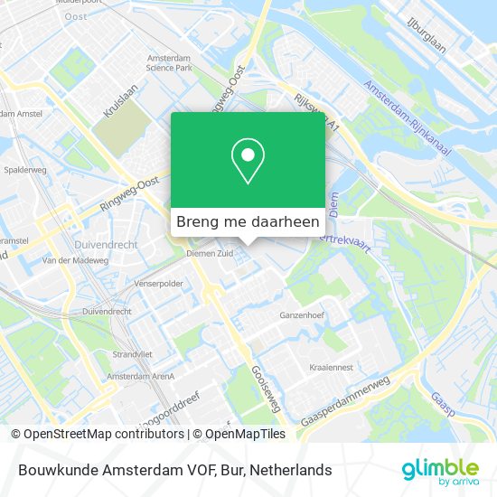 Bouwkunde Amsterdam VOF, Bur kaart