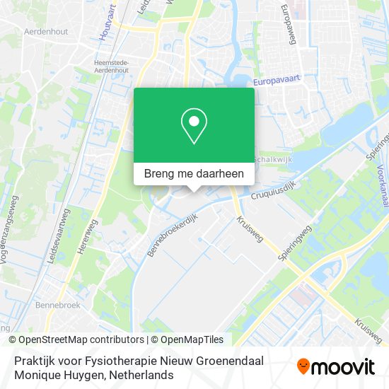Praktijk voor Fysiotherapie Nieuw Groenendaal Monique Huygen kaart