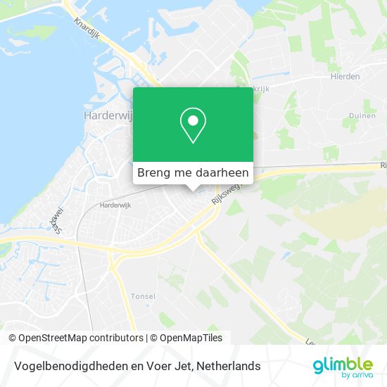 Vogelbenodigdheden en Voer Jet kaart