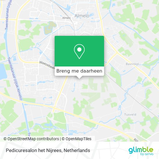 Pedicuresalon het Nijrees kaart