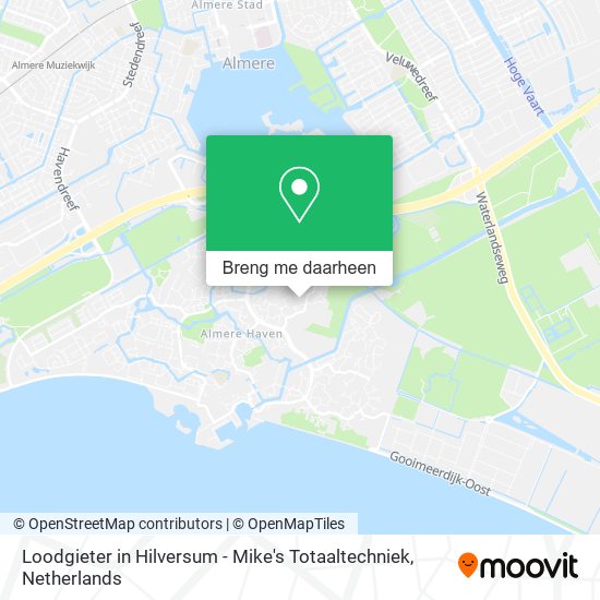 Loodgieter in Hilversum - Mike's Totaaltechniek kaart