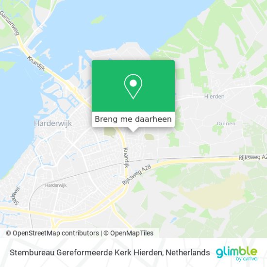 Stembureau Gereformeerde Kerk Hierden kaart
