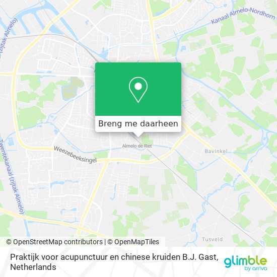 Praktijk voor acupunctuur en chinese kruiden B.J. Gast kaart