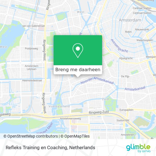 Refleks Training en Coaching kaart