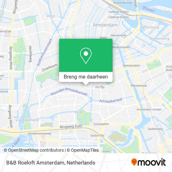 B&B Roeloft Amsterdam kaart