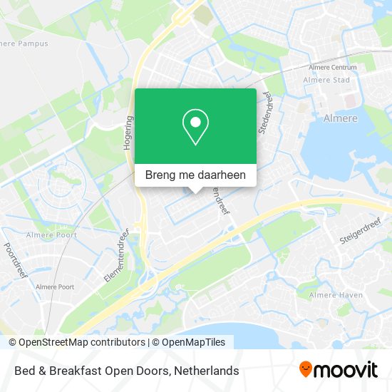 Bed & Breakfast Open Doors kaart