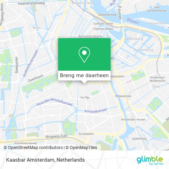 Kaasbar Amsterdam kaart