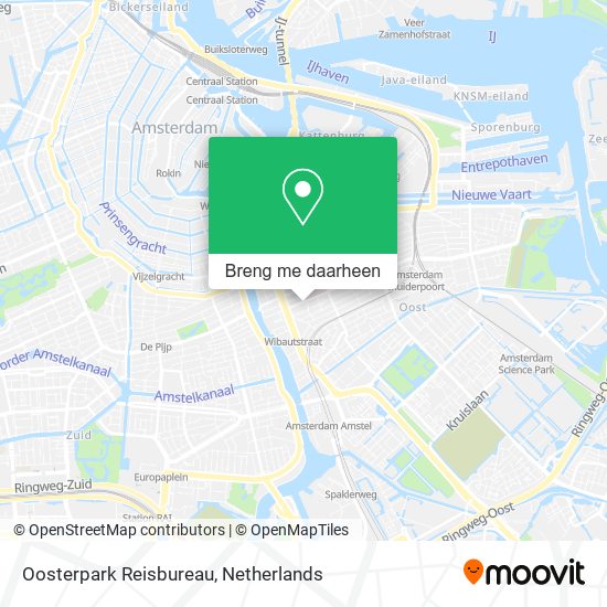 Oosterpark Reisbureau kaart
