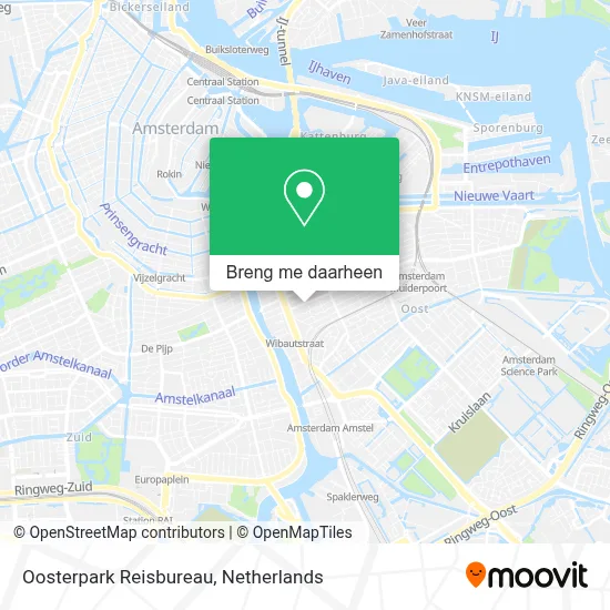 Oosterpark Reisbureau kaart