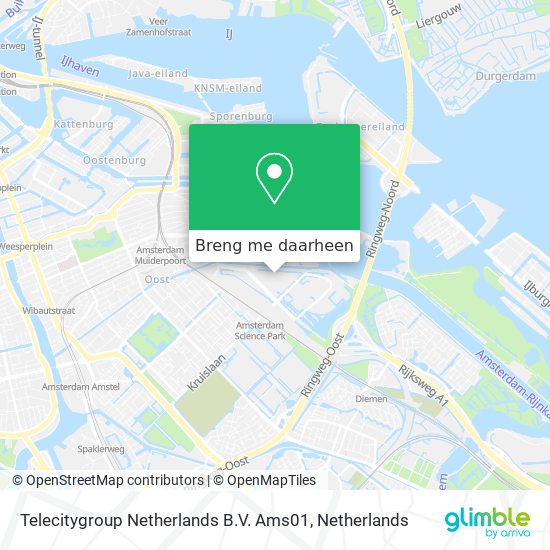 Telecitygroup Netherlands B.V. Ams01 kaart