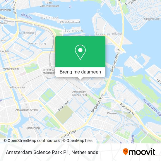 Amsterdam Science Park P1 kaart