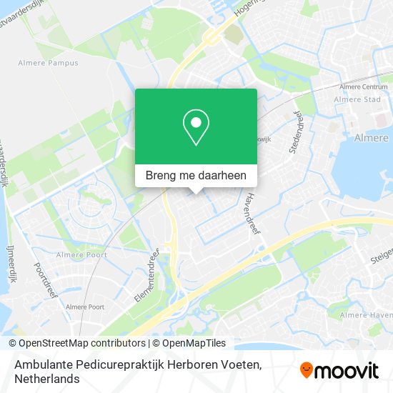 Ambulante Pedicurepraktijk Herboren Voeten kaart