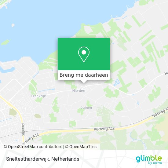 Sneltestharderwijk kaart